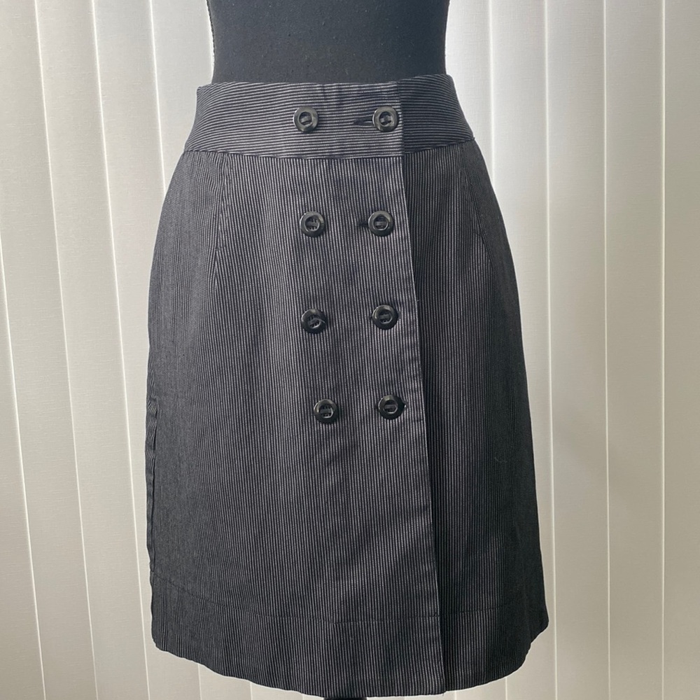 🆕 Fransa Pencil Skirt Wrap black with White Pin Stripe EU size 36 US size 8